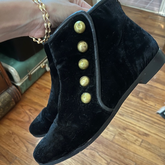 Black House of Harlow Velvet Ankle Boots - Picture 7 of 8